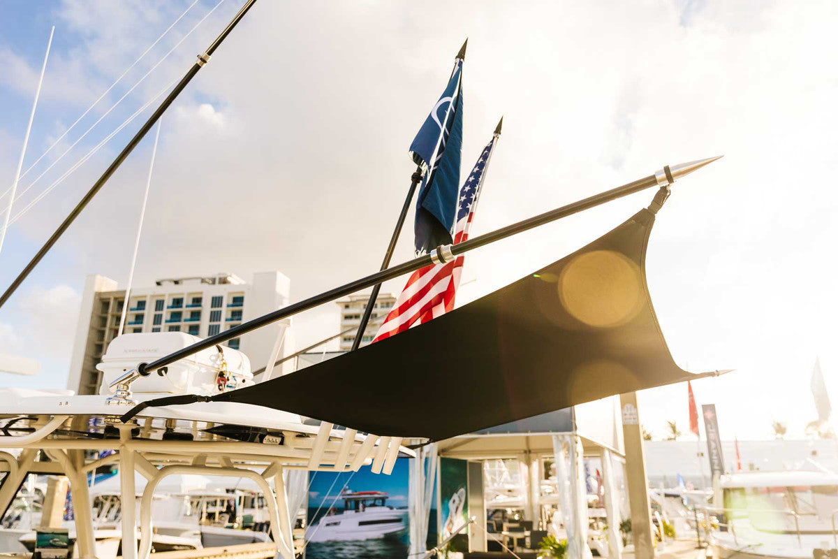 A closer look at our Coastal Hybrid Flagpole for your boat! 
