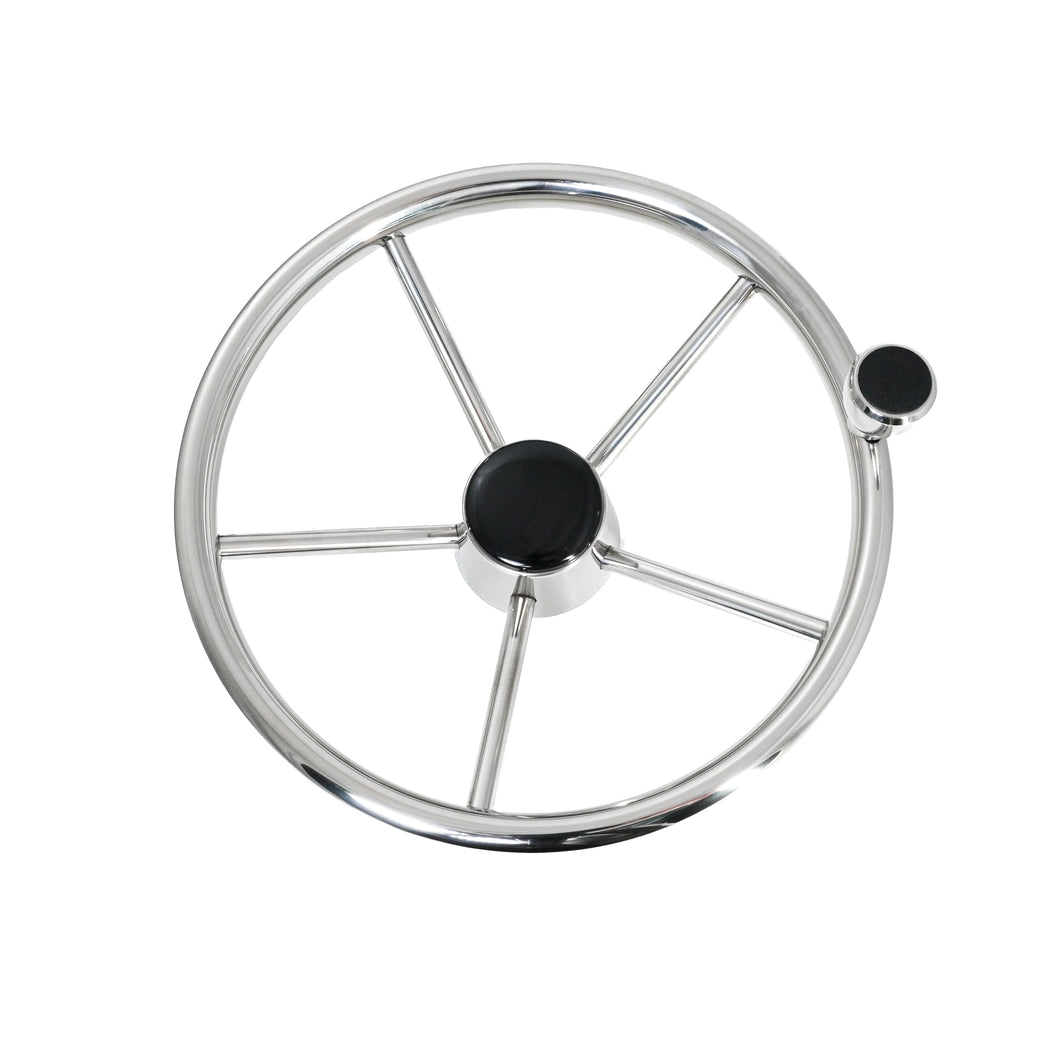 BAYSUN Stainless Steel Boat Steering Wheel Spinner Knob With Cap - Marine Boat Control Knob