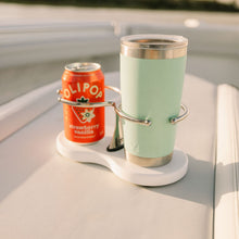 Load image into Gallery viewer, Drink Holder, Double, Stainless with White Poly Base
