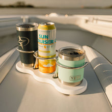 Load image into Gallery viewer, Drink Holder, Triple, Stainless with White Poly Base
