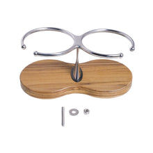 Load image into Gallery viewer, Drink Holder, Double, Stainless with Teak Base
