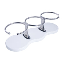 Load image into Gallery viewer, Drink Holder, Triple, Stainless with White Poly Base
