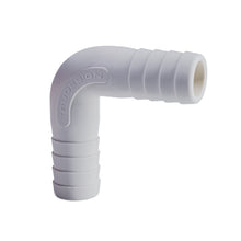 Load image into Gallery viewer, Hose Barb 90deg Elbow Adapter .75", White
