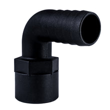 Load image into Gallery viewer, Hose Barb 90deg 1.25" x 1.25" NPS Female, Black

