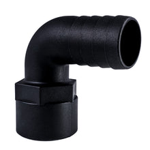 Load image into Gallery viewer, Hose Barb 90deg 1.5" x 1.5" NPS Female, Black

