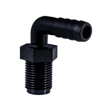 Load image into Gallery viewer, Hose Barb 90deg.5" x.5" NPS Long Thread, Black
