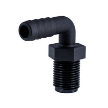Load image into Gallery viewer, Hose Barb 90deg.5" x.5" NPS Long Thread, Black
