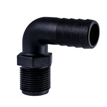 Load image into Gallery viewer, Hose Barb 90deg 1" x 1" NPS Long Thread, Black
