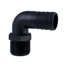 Load image into Gallery viewer, Hose Barb 90deg 1.25" x 1.25" NPS Long Thread, Black
