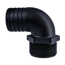 Load image into Gallery viewer, Hose Barb 90deg 2" x 2" NPS Long Thread, Black

