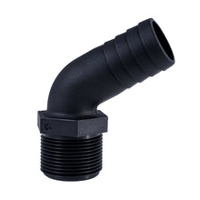 Load image into Gallery viewer, Hose Barb 1.25" x 1.25" NPS Long Thread 120deg, Black
