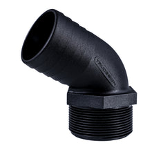 Load image into Gallery viewer, Hose Barb 2" x 2" NPS Long Thread 120deg, Black
