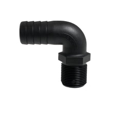 Load image into Gallery viewer, Hose Barb 90deg Unequal 1.125" x 1" NPS Long Thread, Black
