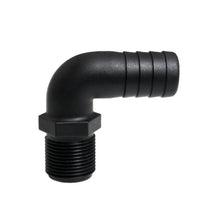Load image into Gallery viewer, Hose Barb 90deg Unequal 1.125" x 1" NPS Long Thread, Black
