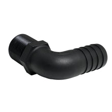 Load image into Gallery viewer, Hose Barb 90deg Unequal 1.125" x 1" NPS Long Thread, Black
