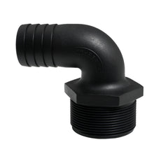Load image into Gallery viewer, Hose Barb 90deg Unequal 1.5" x 2" NPS Long Thread, Black
