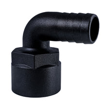 Load image into Gallery viewer, Hose Barb 90deg Unequal 28mm(1.125"), 1.5" NPS Female
