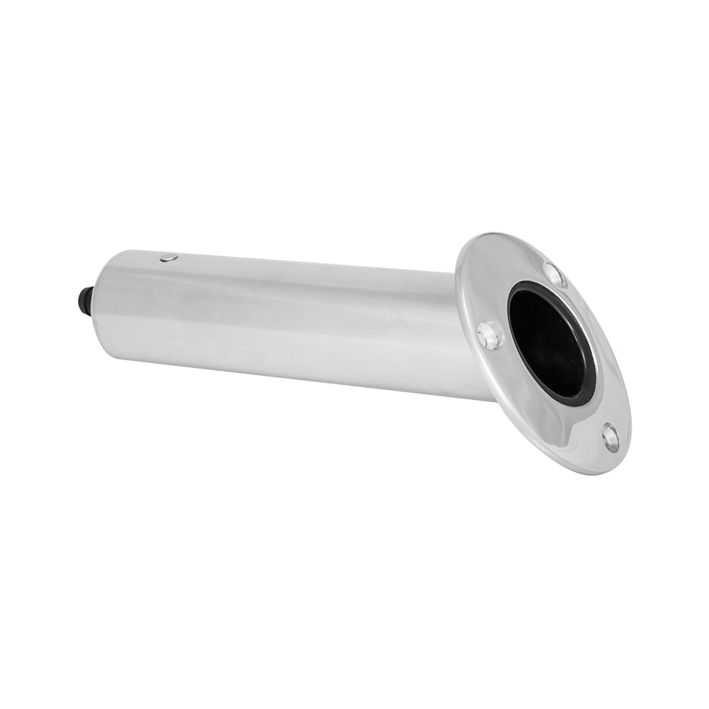 Stainless Steel Mounted Rod Holder 0 Degree w/ Removable Drain