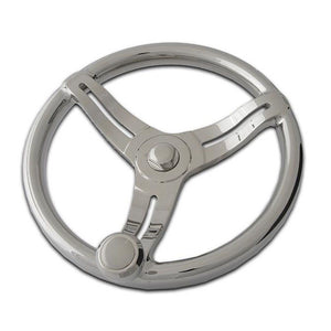 Belloca Stainless Steel Steering Wheel, 1-3/8" Rim, FG, Deluxe Knob