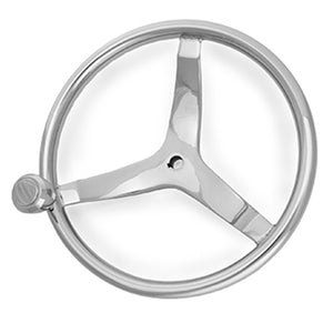 13-1/2" Stainless Steel Steering Wheel w/ Deluxe Knob
