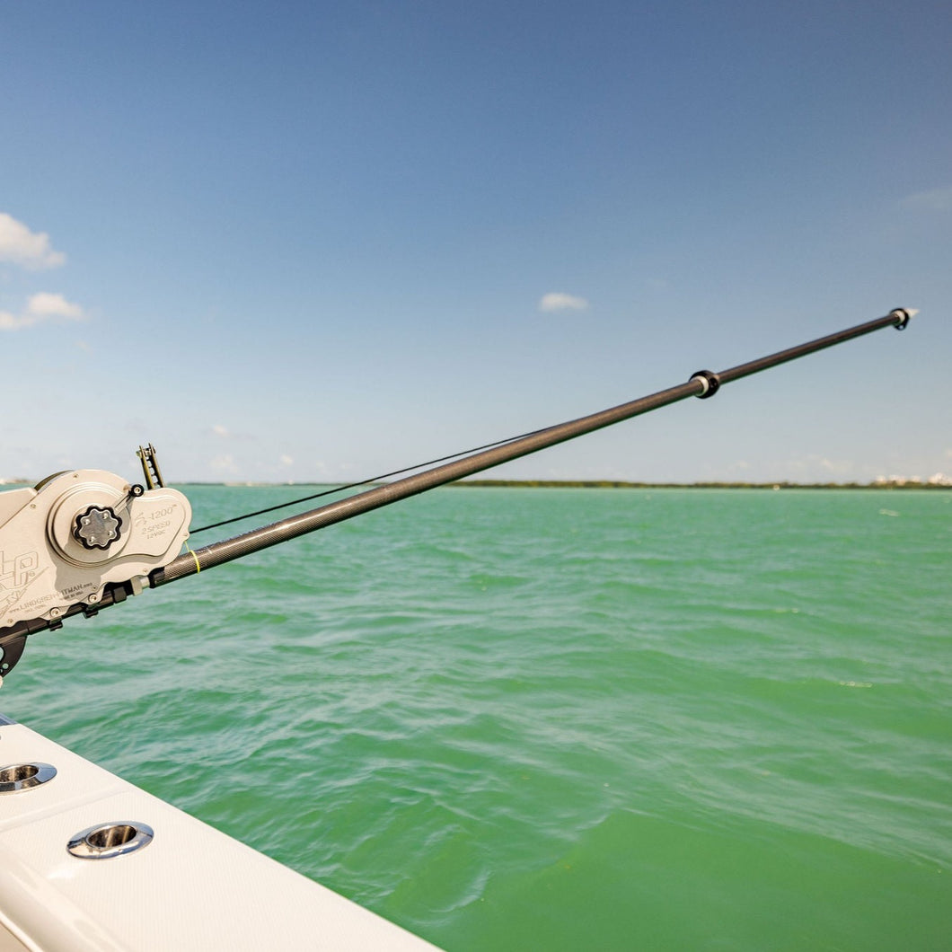 boom pole fishing Dredge Boom Fishing Setup, 8ft Carbon Fiber With Safety Tie Back