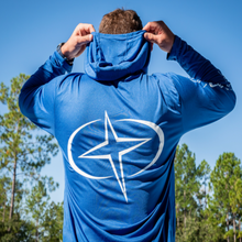 Load image into Gallery viewer, Men&#39;s Hooded Fishing Shirt with Star Logo
